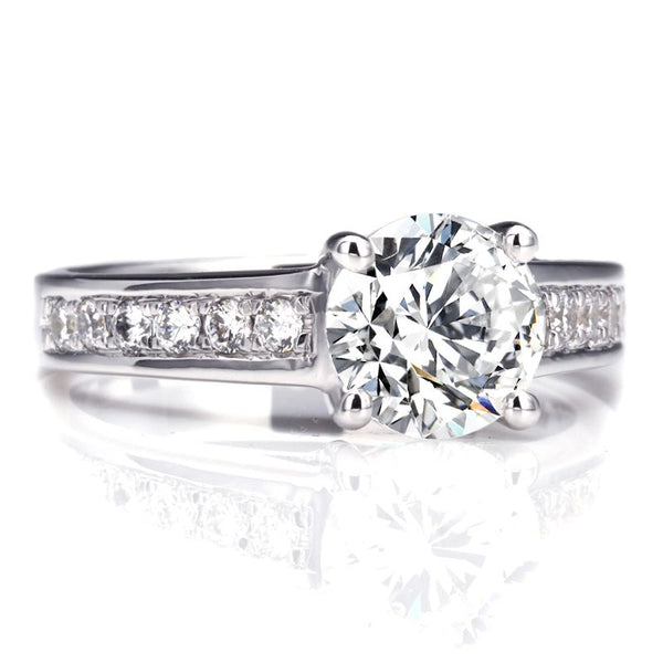 Classic Four Claws White Sapphire Engagement Ring