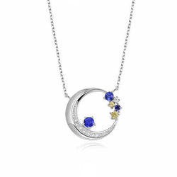 Moon Pendent Sterling Silver Necklace For Women