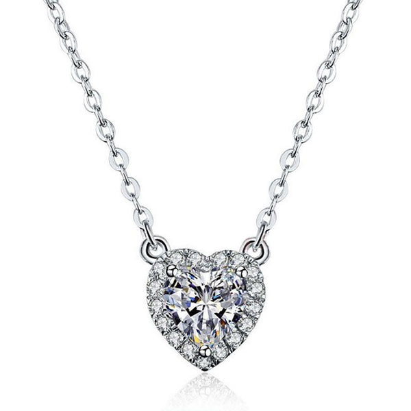 Haol White Sapphire Heart Brilliant-cut Necklace