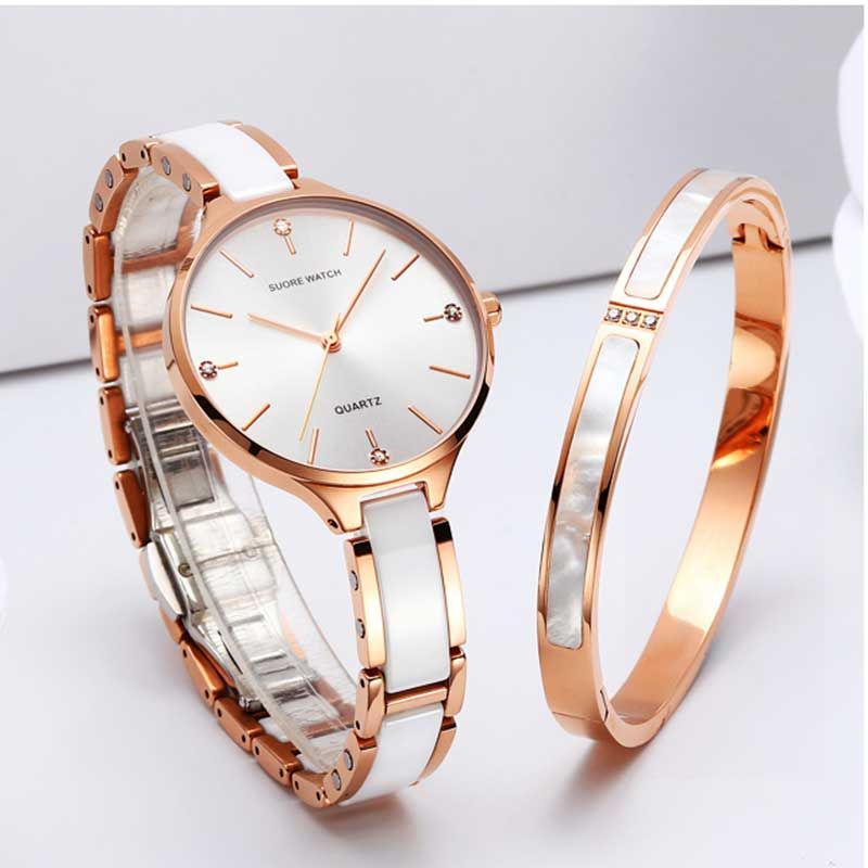 Chic Ceramic Material and Magnetic Buckle Design Watch