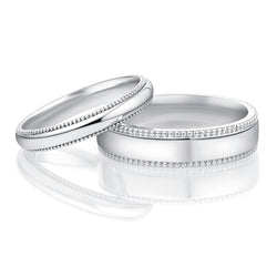 Ball Side 925 Sterling Silver Together Series Couple Rings