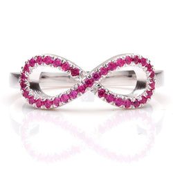 Infinity Cluster setting Rose Sapphire Round Cut Wedding Band