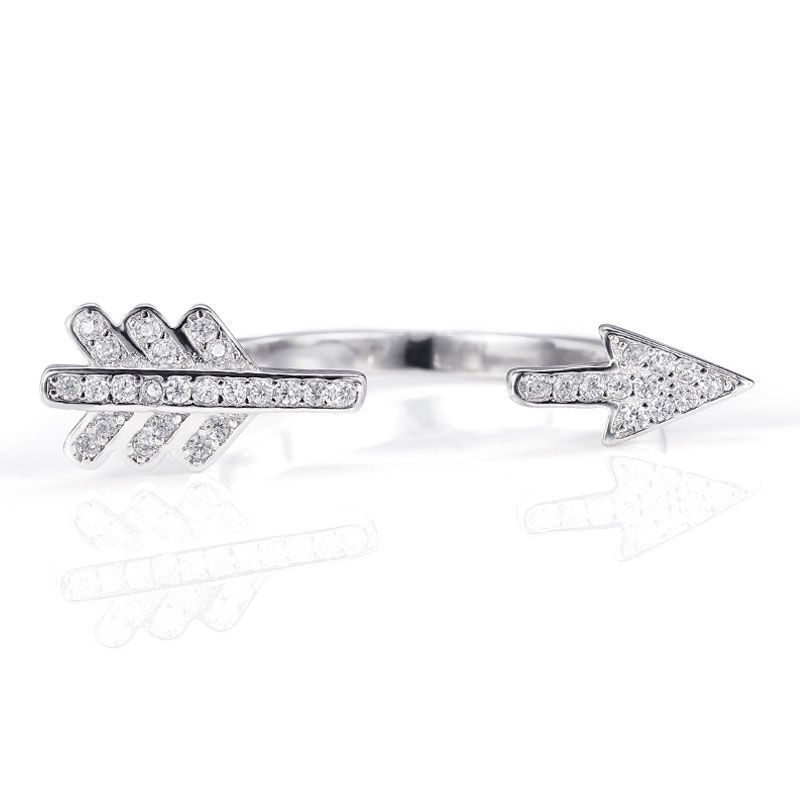 Love Arrow Sapphires Sterling Silver Adjustable Ring Band
