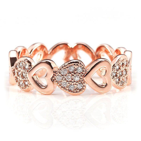 Rose Gold Plated Heart-shaped Wedding Band for her