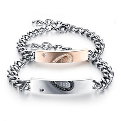 Infinity Heart Design Couple Bracelet Titanium Steel