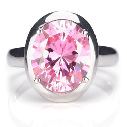 Minimalism Elegant Pink Oval Sapphire Engagement Ring