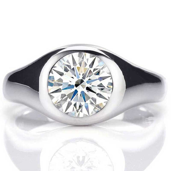 Bezel Setting Solitaire Engagement Ring