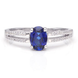 Solitaire Sapphire Engagement Ring
