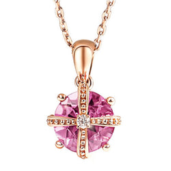 Rose Gold Plating Classic Crown Charm Necklace