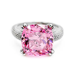 Cushion-cut Pink Sapphire 8ct Engagement Ring For Women