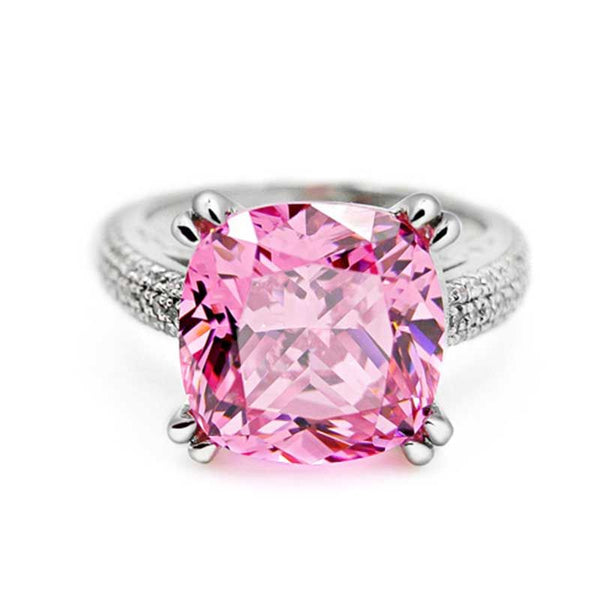 Cushion-cut Pink Sapphire 8ct Engagement Ring For Women