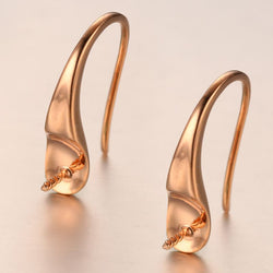 14K Rose Gold Natural Pearl Round The Eastern Pearl Hoop Earrings For Womens