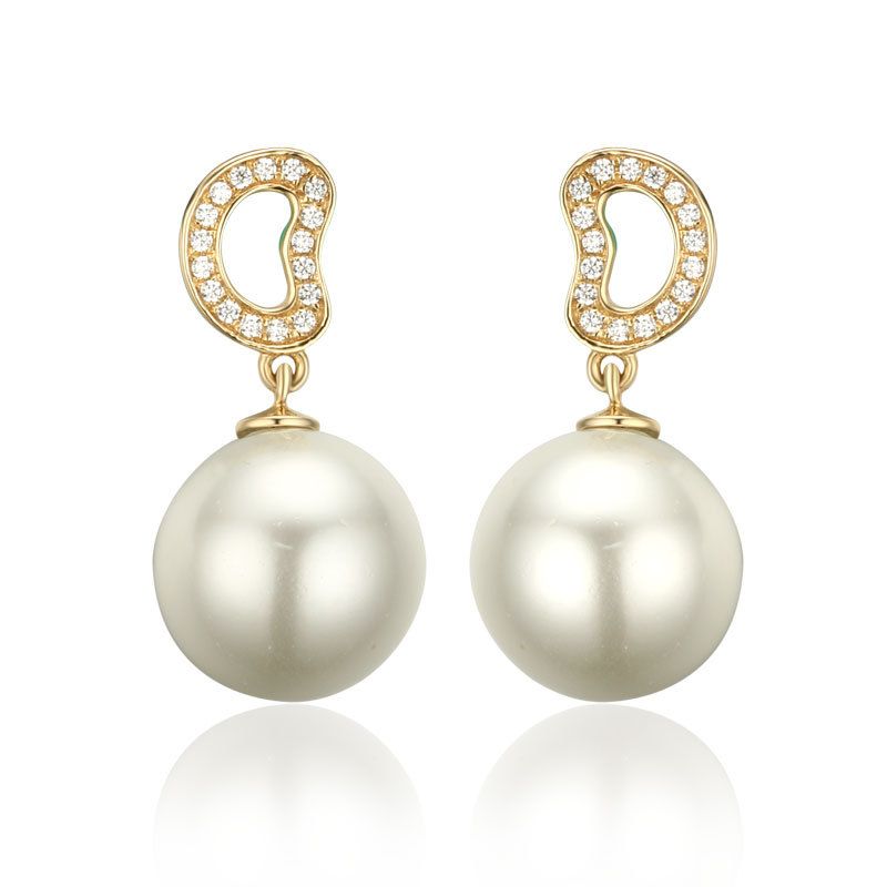 The Eastern Pearl And Moissanite 14K Rose Gold Stud Drop Earrings