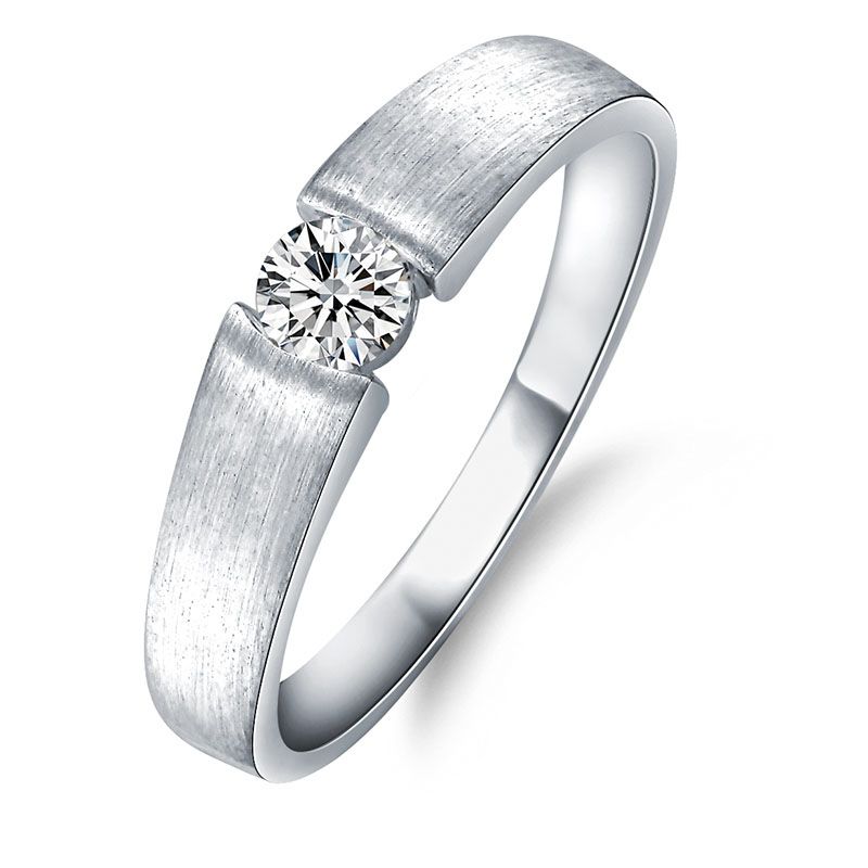 Tension Setting Cubic Lady's Engagement Wedding Ring