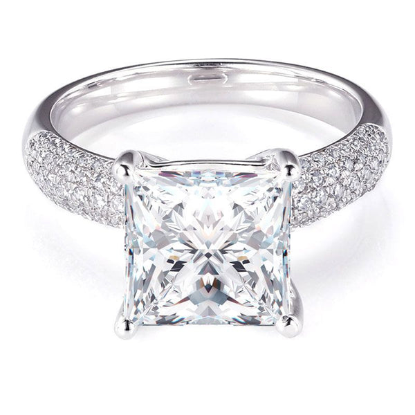 Classic Princess Cut Pave Setting Ring