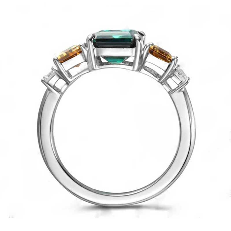 Classic Emerald Cut Sterling Silver Ring for Women