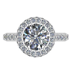 High Tower Halo White Gold Solitaire Engagement Ring