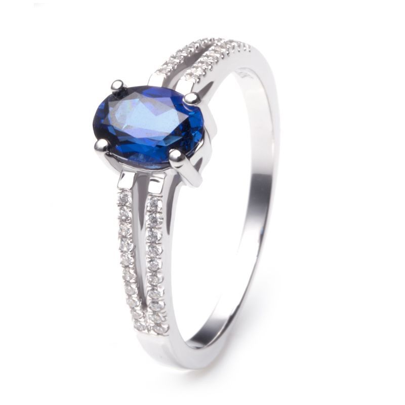 Solitaries Split Blue Sapphire Engagement Ring