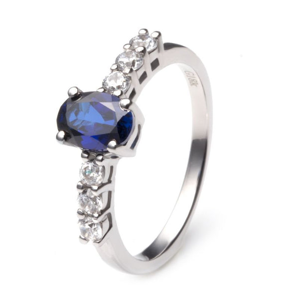 Solitaries Four Claws Bule Sapphire Engagement Ring