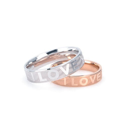 Sparkling Love Couple Rings Wedding Bands