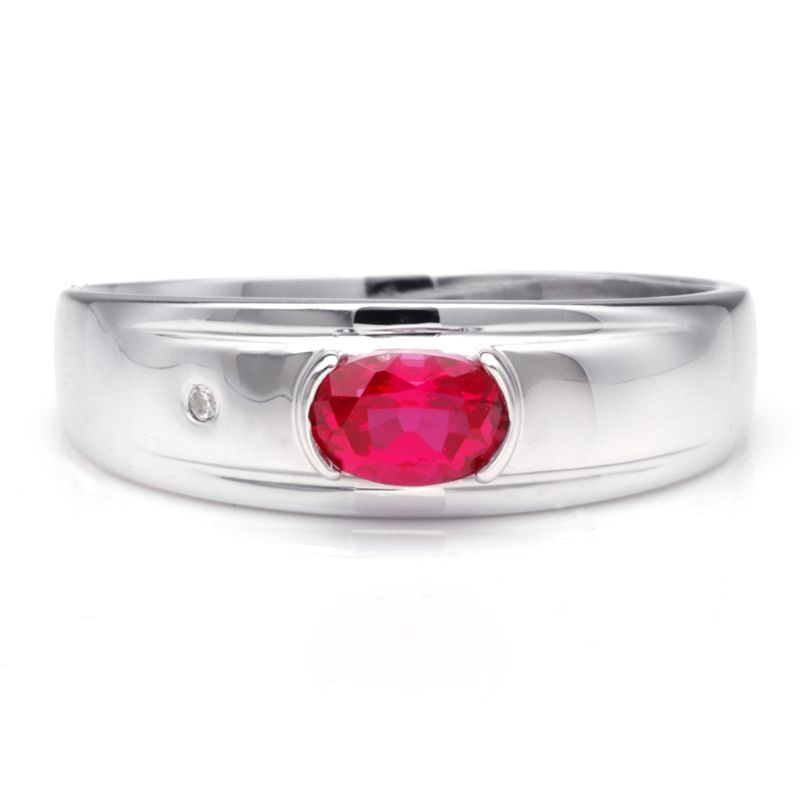 Ruby 925 Sterling Silver Wedding Bands