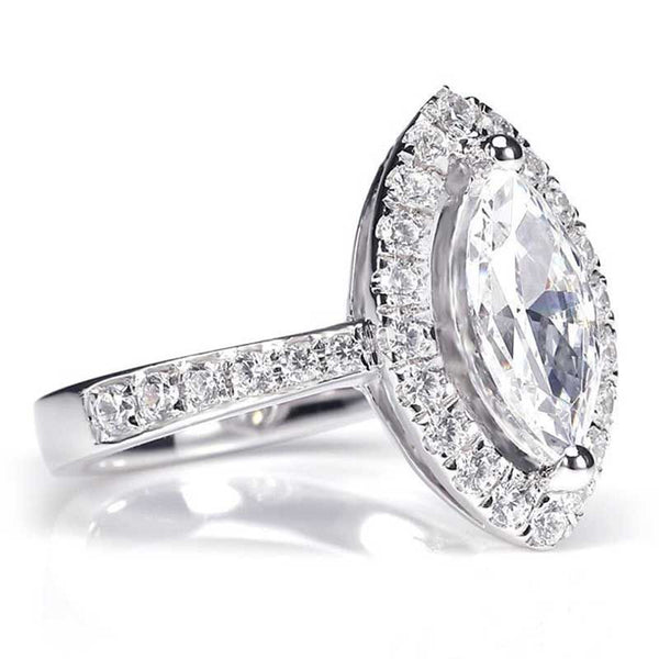 Halo Marquise Cut Laurel Ring