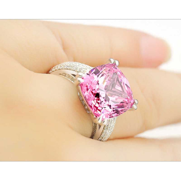 Cushion-cut Pink Sapphire 8ct Engagement Ring For Women