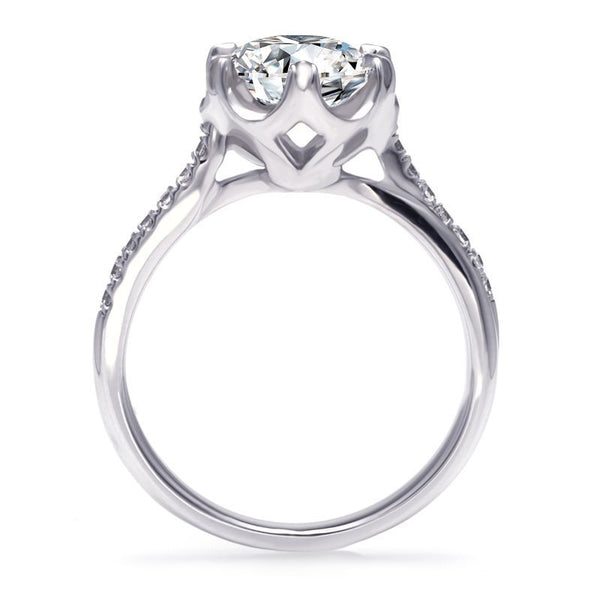 Graceful Heart Prong Entwined Ring