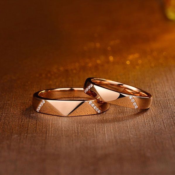 Rhombus Micro Sapphire Couple Rings