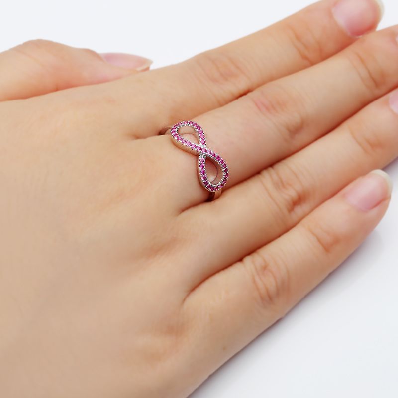 Infinity Cluster setting Rose Sapphire Round Cut Wedding Band