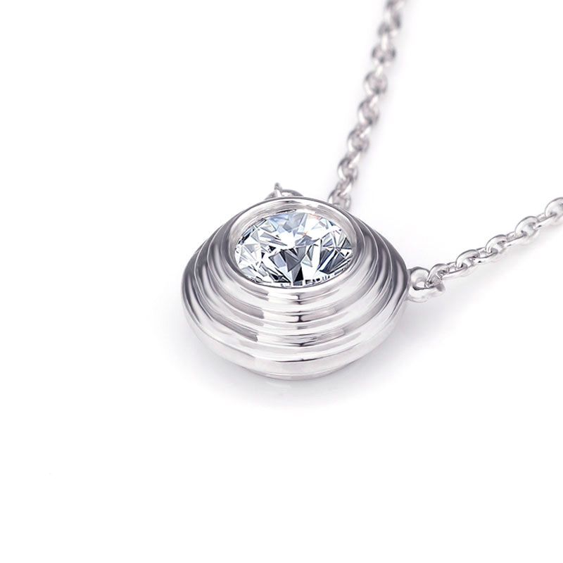 The one Round-cut Created White Sapphire Necklace