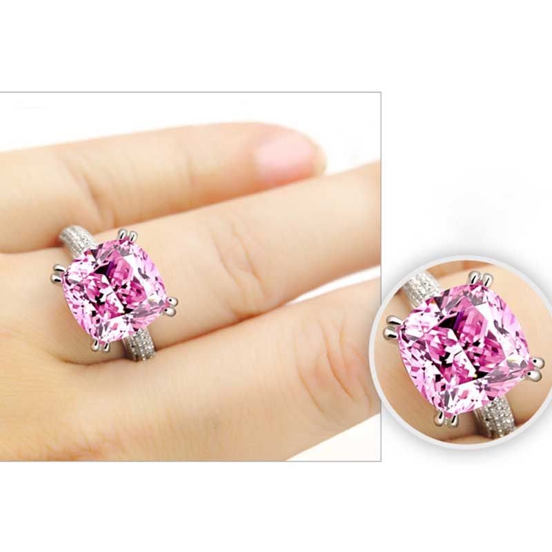 Cushion-cut Pink Sapphire 8ct Engagement Ring For Women