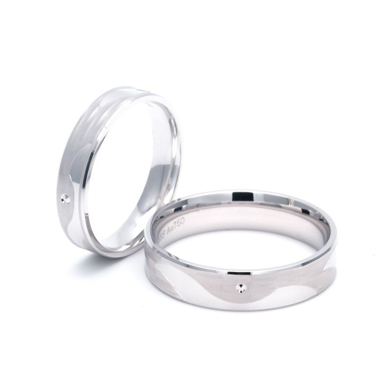 Rubicon Couple Rings Band Shadow Carving Craft