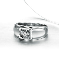 Bilateral Men's Round Brilliant-cut Wedding Bands