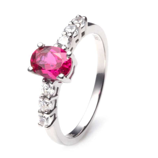 Four Claws Ruby Sterling Silver Engagement Ring