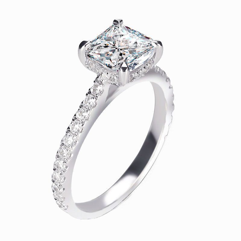 Solitaire Four Claws White Simulated Sapphire Engagement Ring