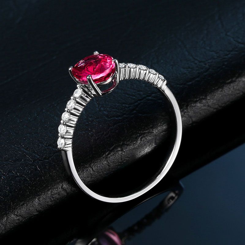 Four Claws Ruby Sterling Silver Engagement Ring