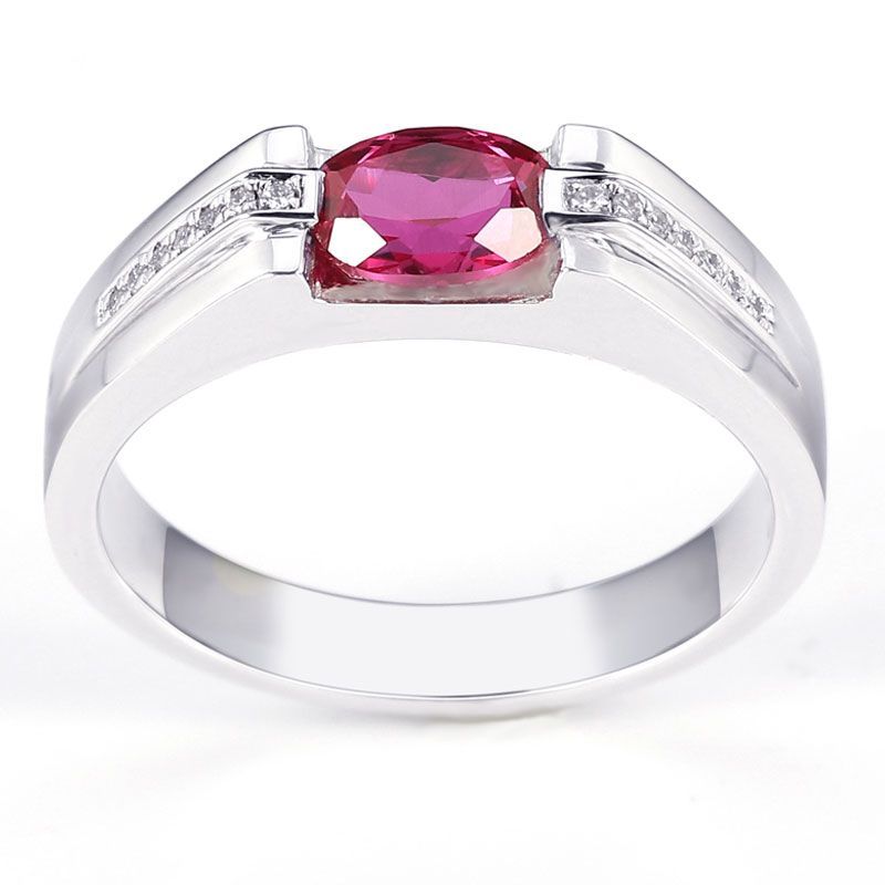 925 Sterling Silver Ruby Engagement Wedding Band
