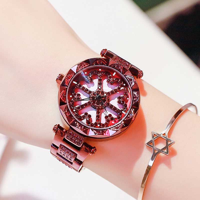 360 Degree Rotating Dial Watch with Chrome Hearts Design
