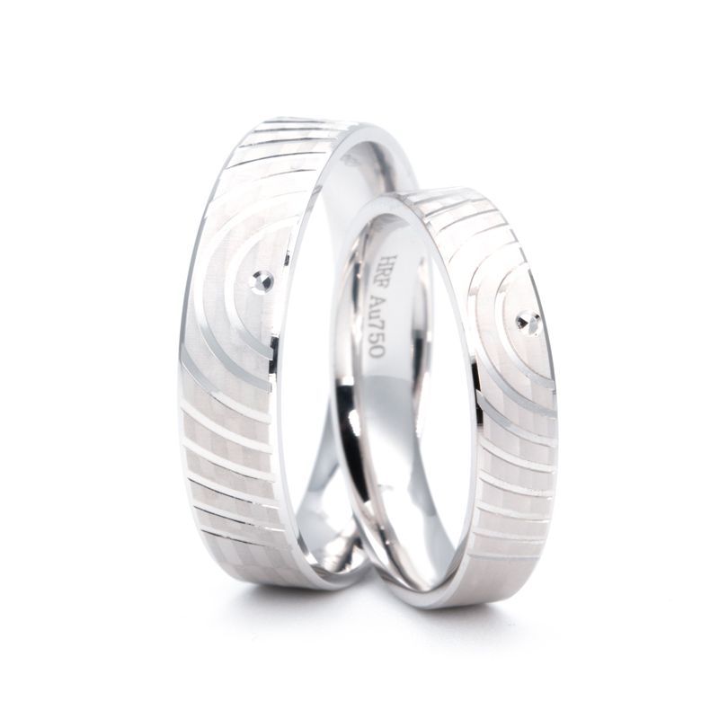 Fingerprint Band Shadow Carving Craft Couple Rings