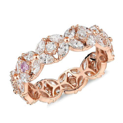 Rose Gold Flower Design Hollow Sterling Silver Band