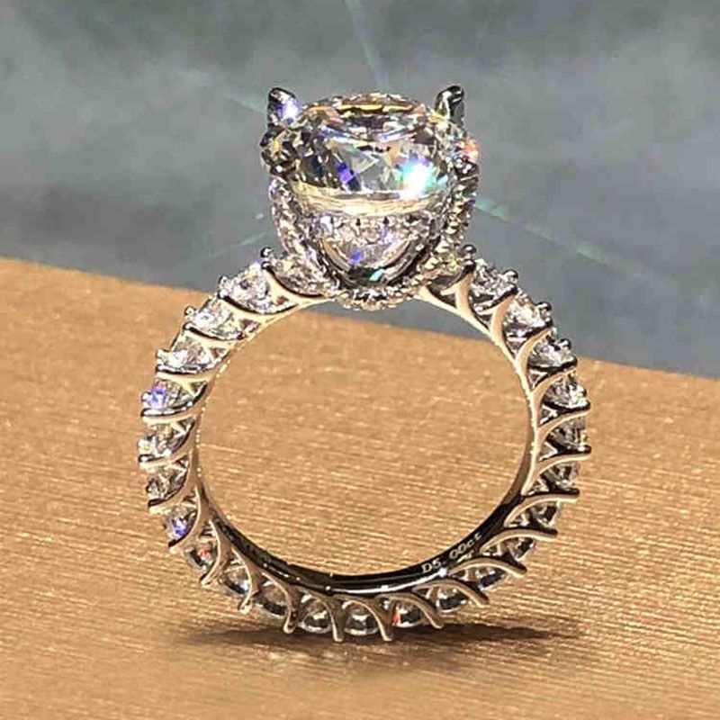 2.5ct Unique Classic Round Cut Sterling Silver Engagement Ring