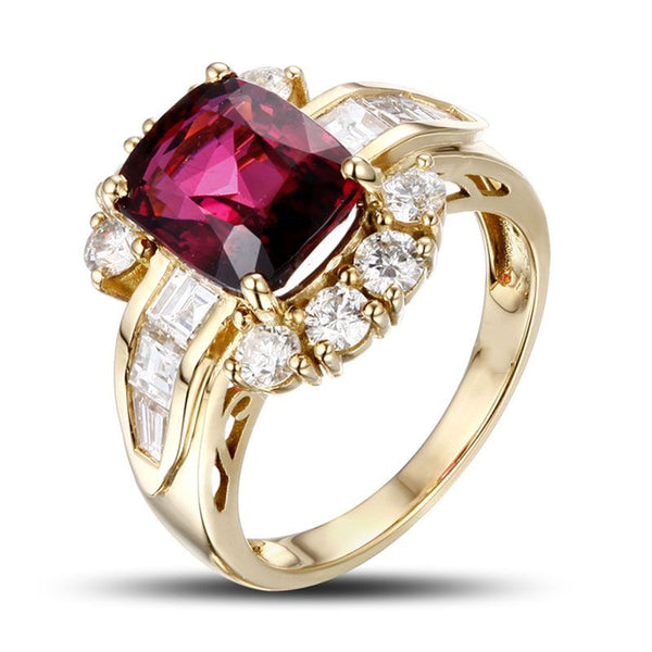 Vintage Yellow Gold Created Ruby Sterling Silver Ring