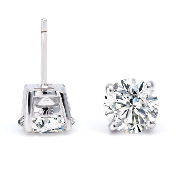Classic Four Prong Setting 1.0ct Round Brilliant-cut Earring