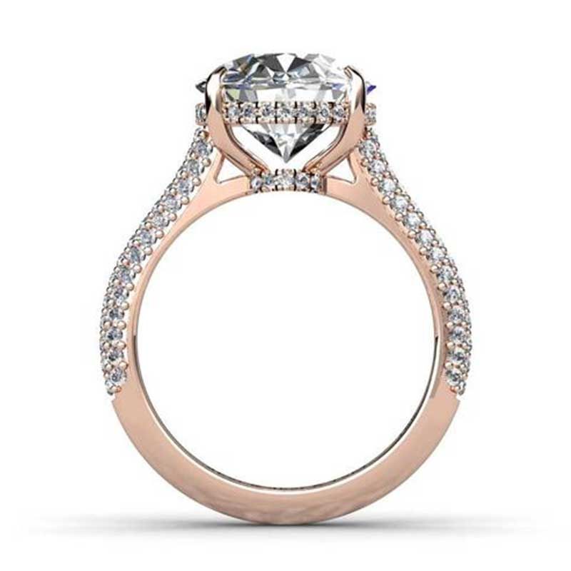Oval cut white sapphire Rose Gold non traditional best engagement rings