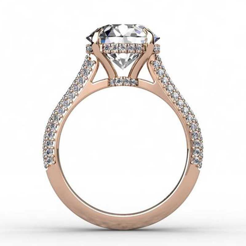 classic Round cut white sapphire Rose Gold best engagement rings