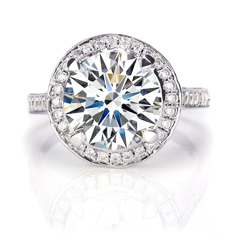Halo Sapphire Stone Shank Engagement Ring