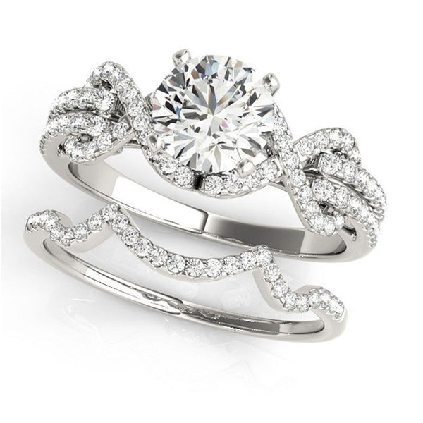 Luxury Infinity Round Cut Created White Sapphire Wedding ring set
